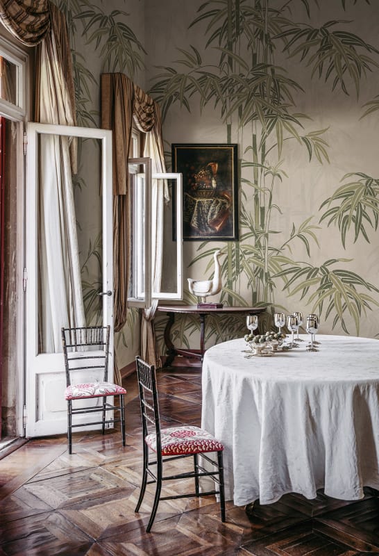 Leon Bamboo - Green - Custom Sized Wallpaper Mural (per m2)