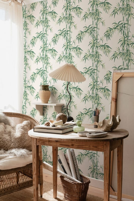 Leon Bamboo Wallpaper - Garden Green