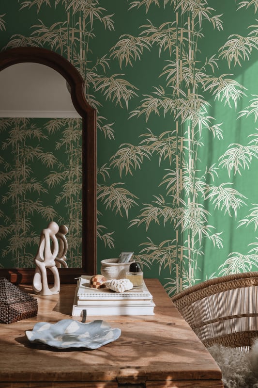 Leon Bamboo Wallpaper - Green