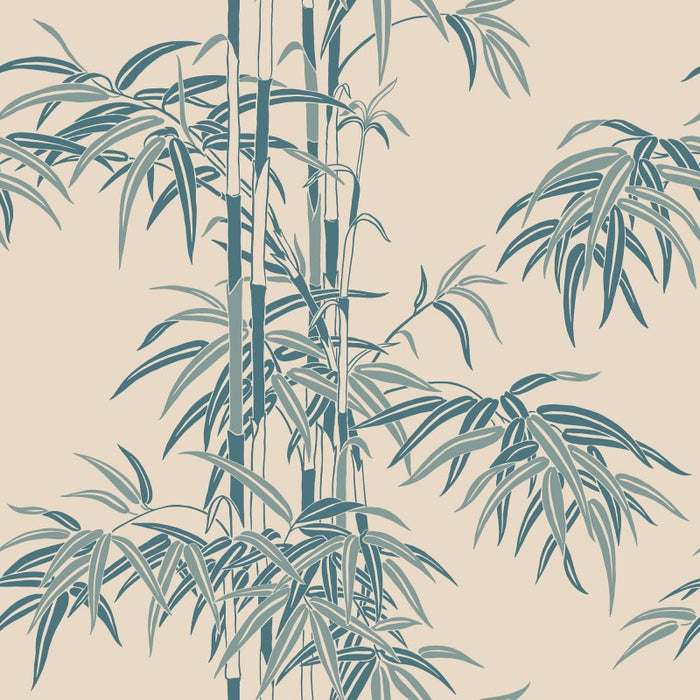 Leon Bamboo Wallpaper - Misty Blue