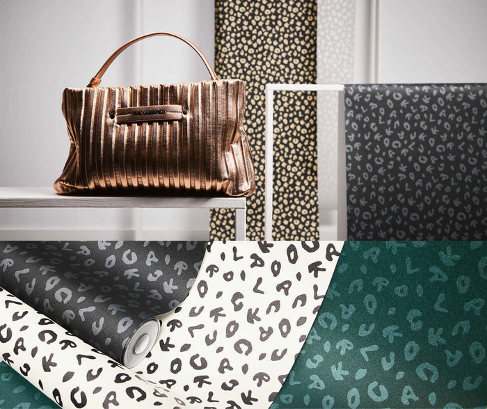 Leopard Alphabet Heavy Weight Wallpaper - Black - Discontinuing