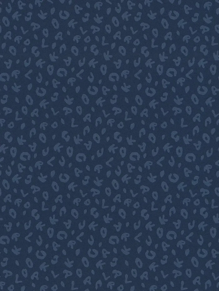 Leopard Alphabet Wallpaper - Blue - Discontinuing