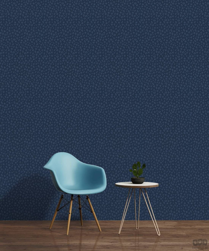 Leopard Alphabet Wallpaper - Blue - Discontinuing
