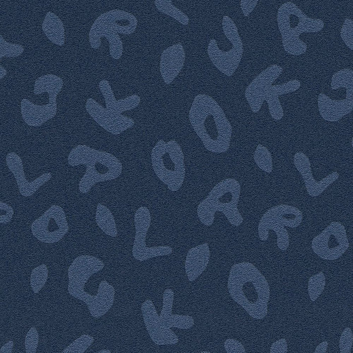 Leopard Alphabet Wallpaper - Blue - Discontinuing