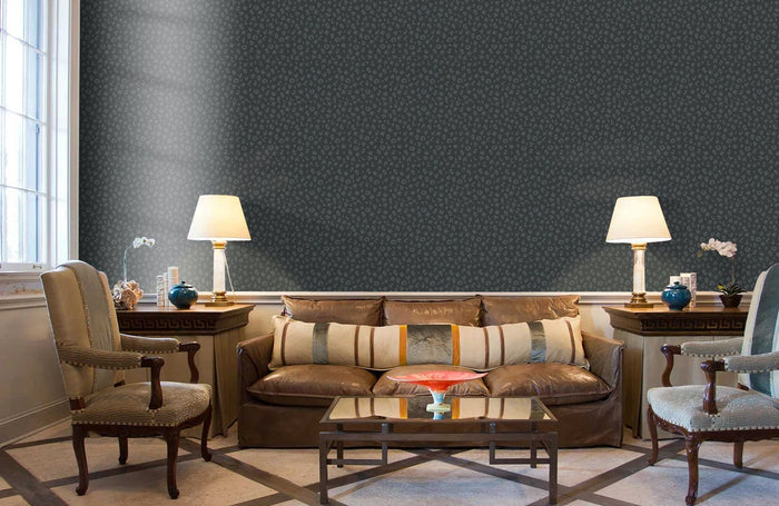 Leopard Alphabet Wallpaper - Charcoal - Discontinuing