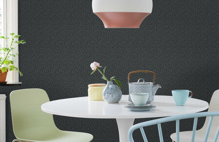 Leopard Alphabet Wallpaper - Charcoal - Discontinuing