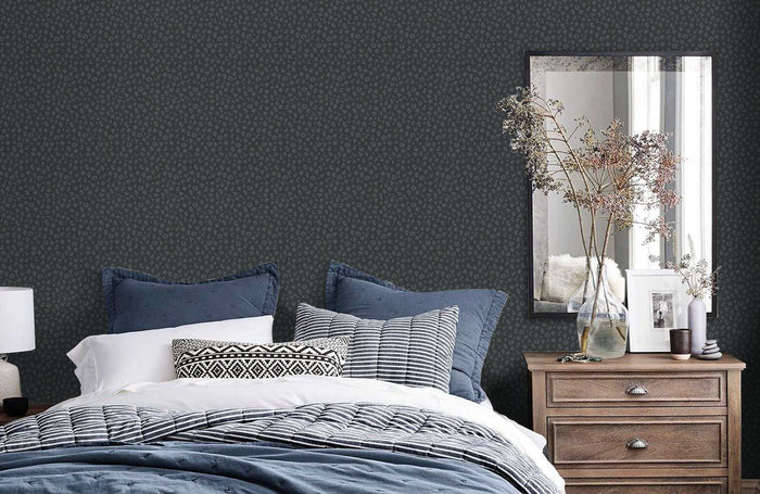 Leopard Alphabet Wallpaper - Charcoal - Discontinuing