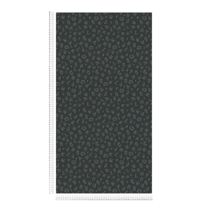 Leopard Alphabet Wallpaper - Charcoal - Discontinuing