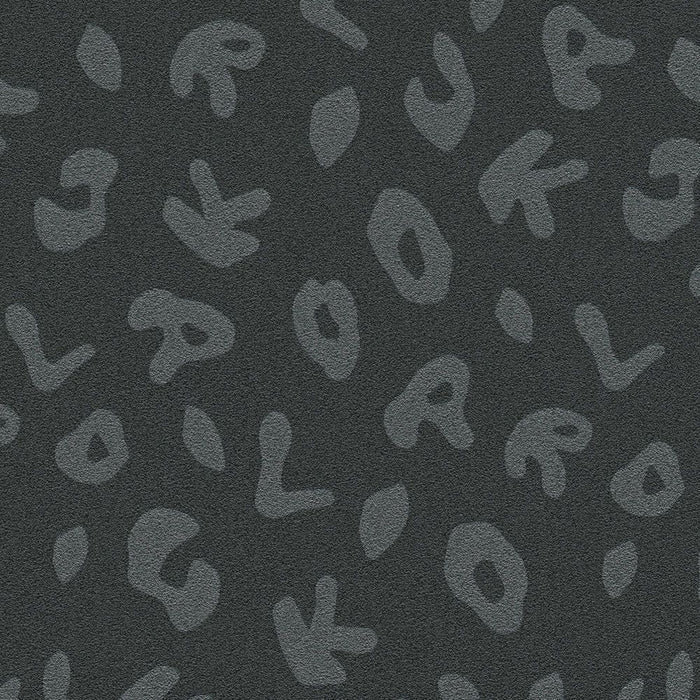 Leopard Alphabet Wallpaper - Charcoal - Discontinuing