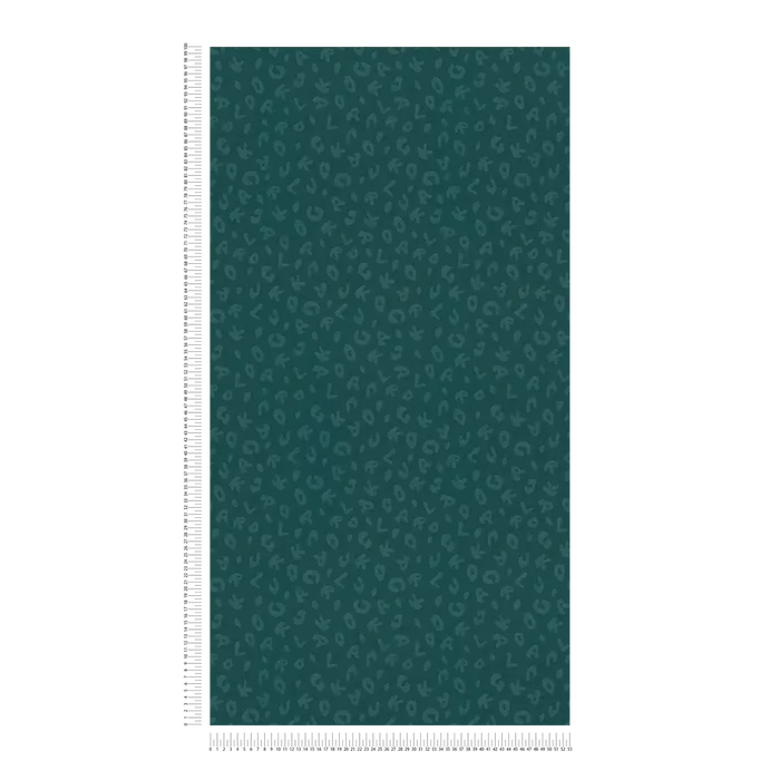 Leopard Alphabet Wallpaper - Teal - Discontinuing