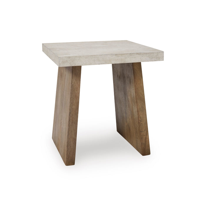 Light Brown Square End Table - Adams Furniture