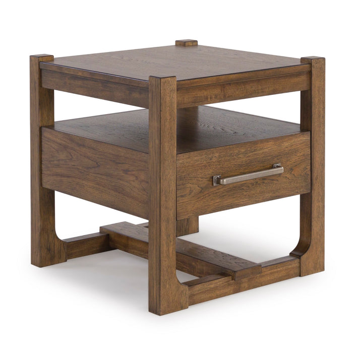 Light Brown Square End Table - Adams Furniture