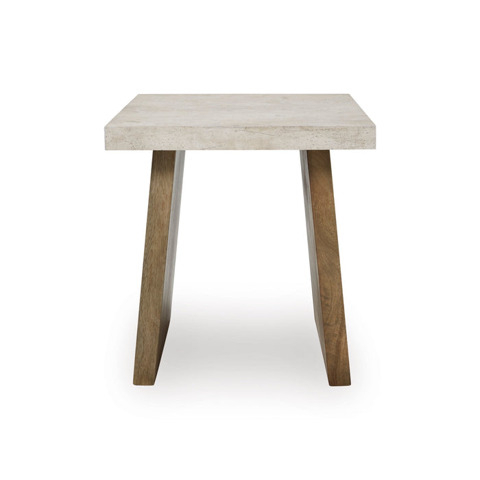 Light Brown Square End Table - Adams Furniture