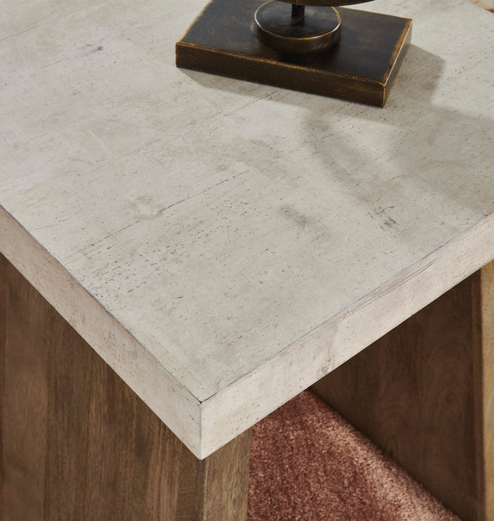 Light Brown Square End Table - Adams Furniture