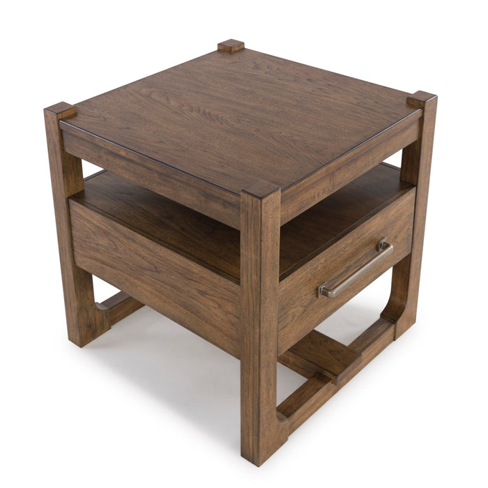 Light Brown Square End Table - Adams Furniture