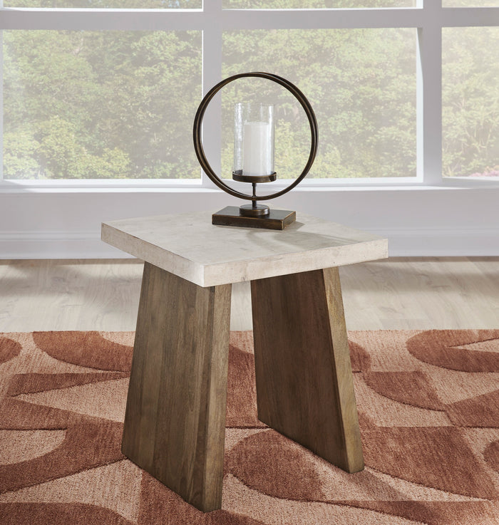 Light Brown Square End Table - Adams Furniture