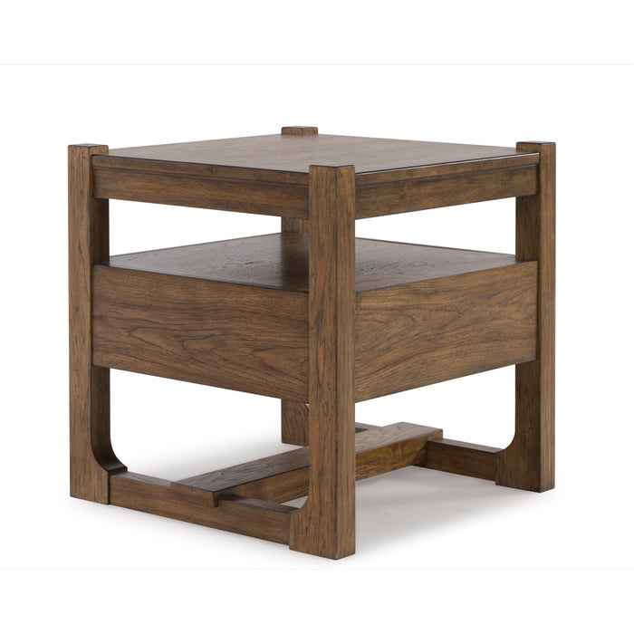 Light Brown Square End Table - Adams Furniture