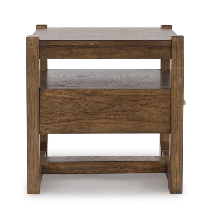 Light Brown Square End Table - Adams Furniture