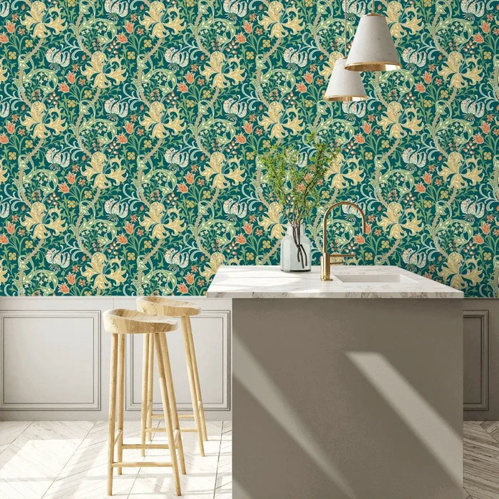 Lily Ogee Wallpaper - Ohpopsi - Emerald