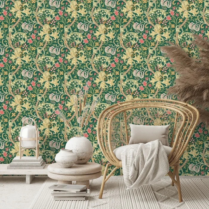 Lily Ogee Wallpaper - Ohpopsi - Forest Green