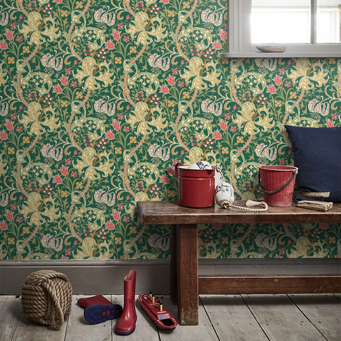 Lily Ogee Wallpaper - Ohpopsi - Forest Green