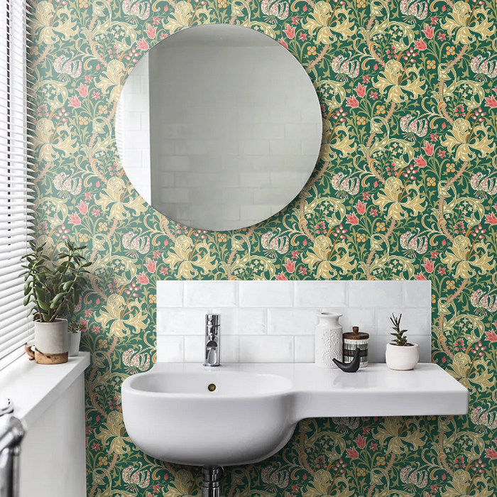 Lily Ogee Wallpaper - Ohpopsi - Forest Green