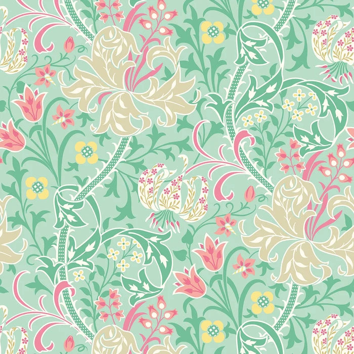 Lily Ogee Wallpaper - Ohpopsi - Mint Green