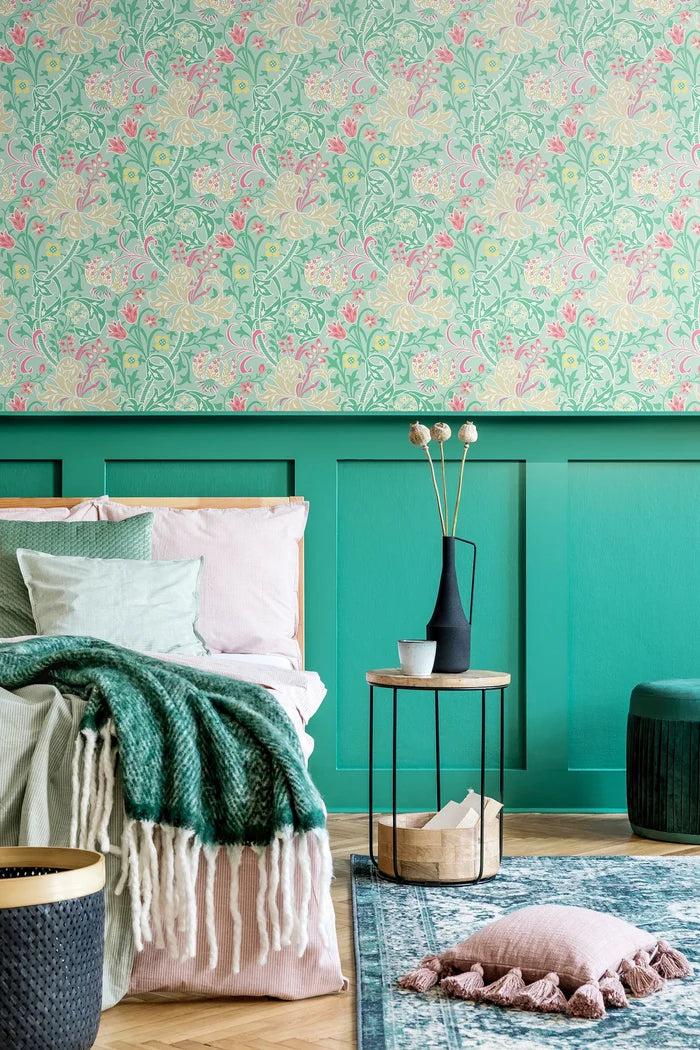 Lily Ogee Wallpaper - Ohpopsi - Mint Green