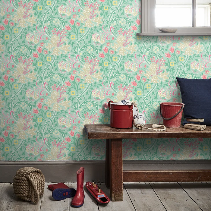 Lily Ogee Wallpaper - Ohpopsi - Mint Green