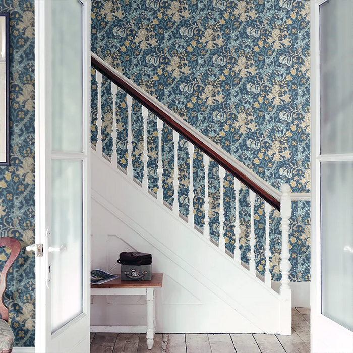 Lily Ogee Wallpaper - Ohpopsi - Navy Blue