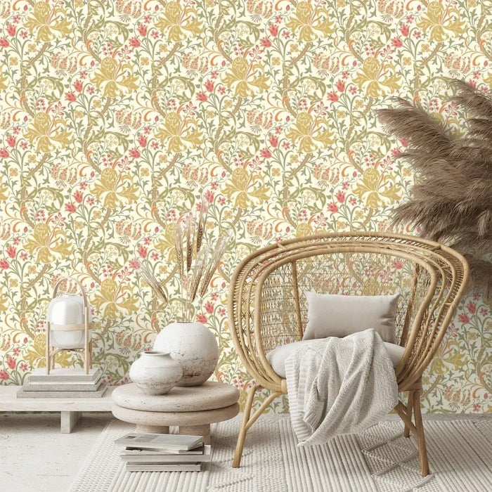Lily Ogee Wallpaper - Ohpopsi - Olive Green