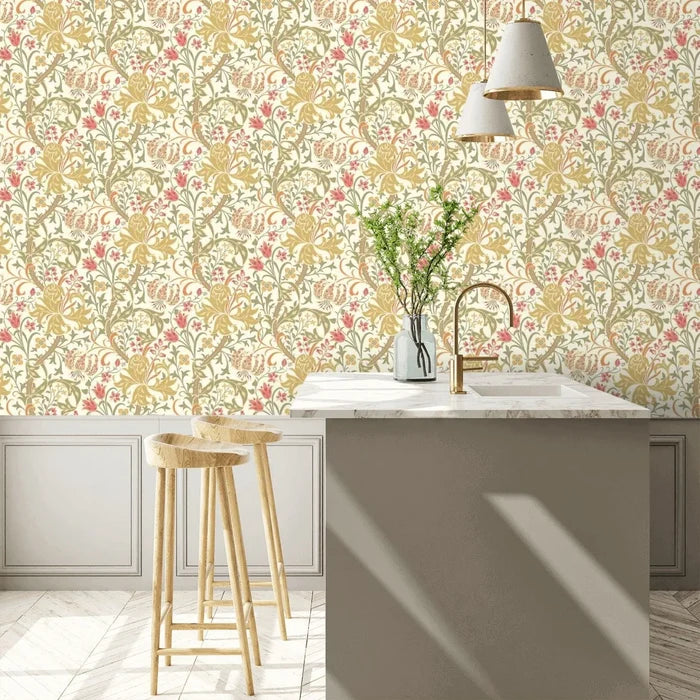 Lily Ogee Wallpaper - Ohpopsi - Olive Green
