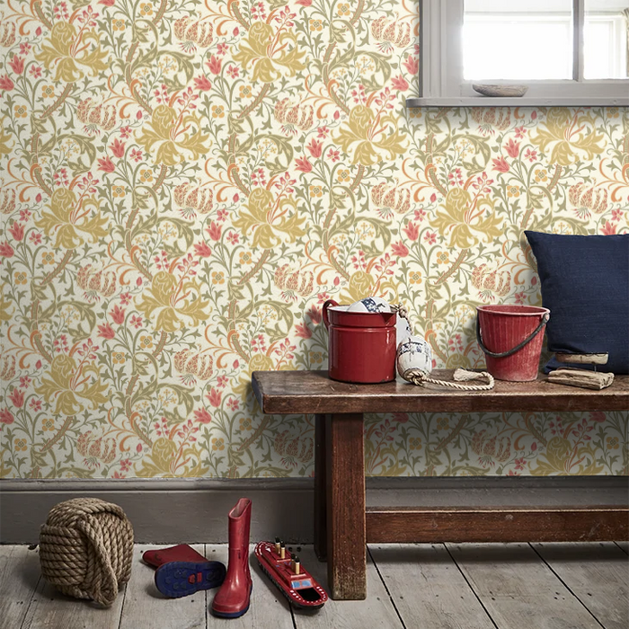 Lily Ogee Wallpaper - Ohpopsi - Olive Green