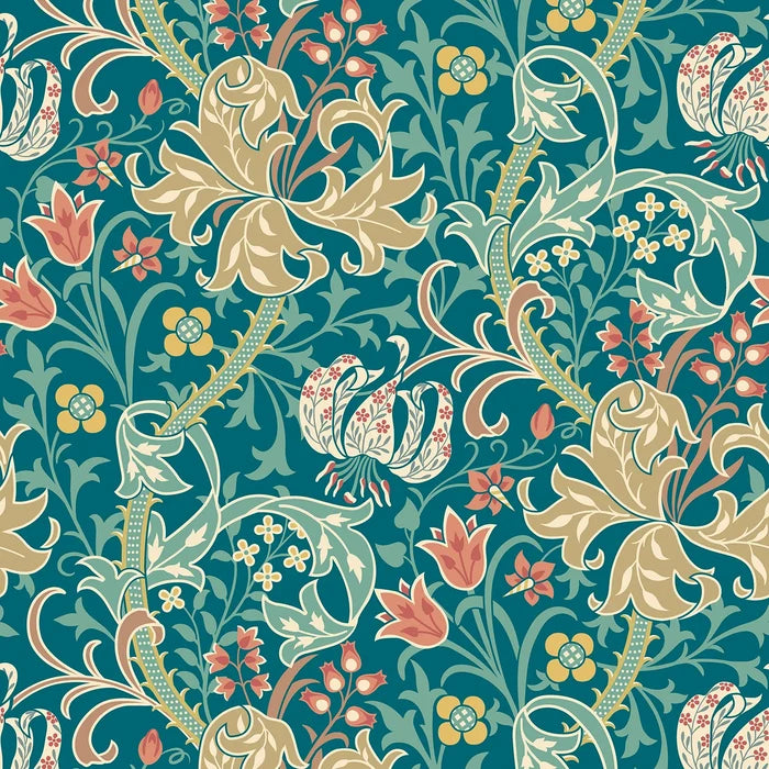 Lily Ogee Wallpaper - Ohpopsi - Teal