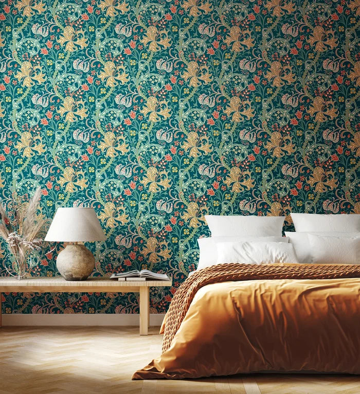 Lily Ogee Wallpaper - Ohpopsi - Teal