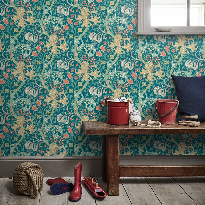 Lily Ogee Wallpaper - Ohpopsi - Teal