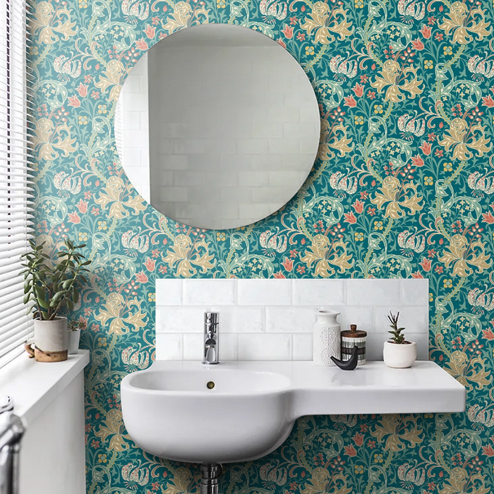 Lily Ogee Wallpaper - Ohpopsi - Teal