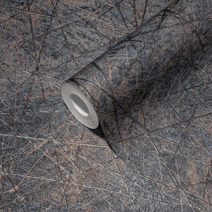 Linear Web - Geometric Wallpaper - Charcoal