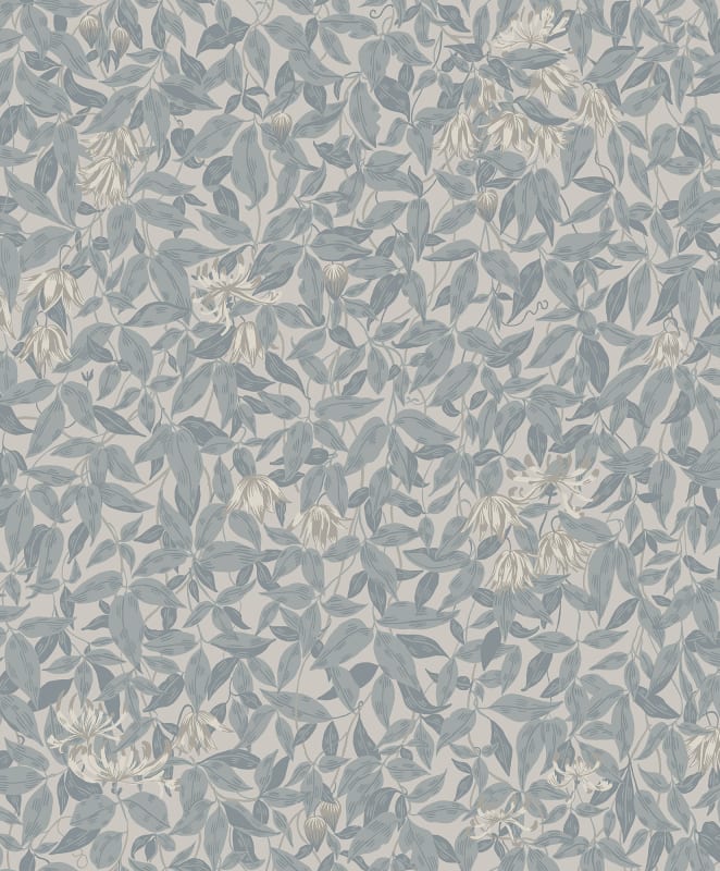Linnea Garden Wallpaper - Misty Blue