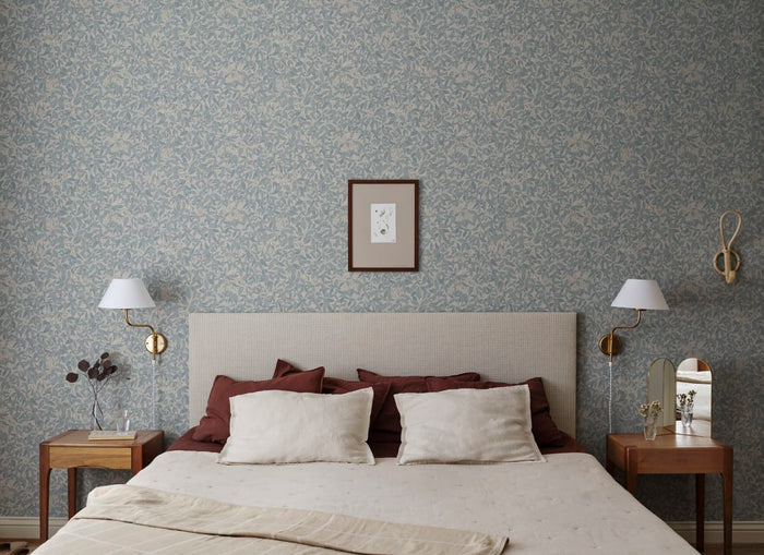 Linnea Garden Wallpaper - Misty Blue