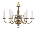 Livex Lighting 5006-01 Williamsburg 6 Light Antique Brass Chandelier
