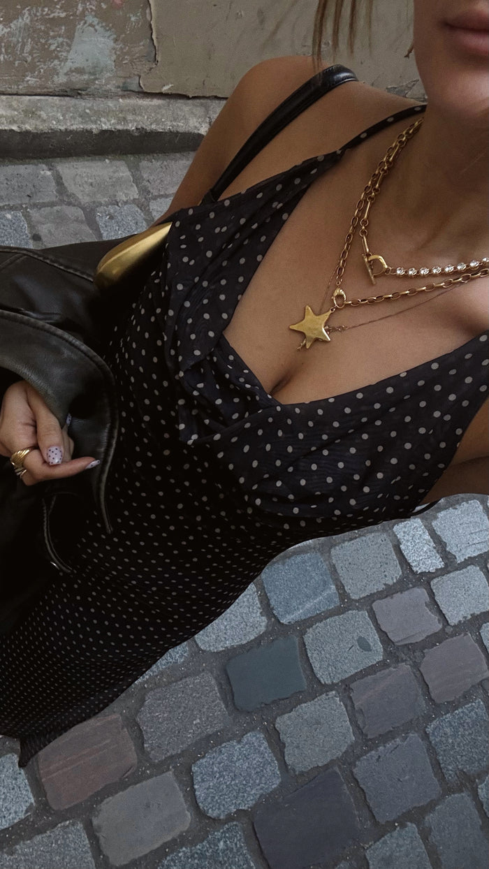 Bold gold link necklace from Beads by Tara, made to anchor a layered stack