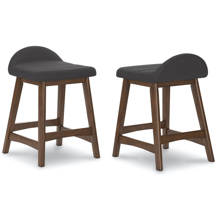 Lyncott Charcoal Counter Height Bar Stool (Set of 2) - Adams Furniture