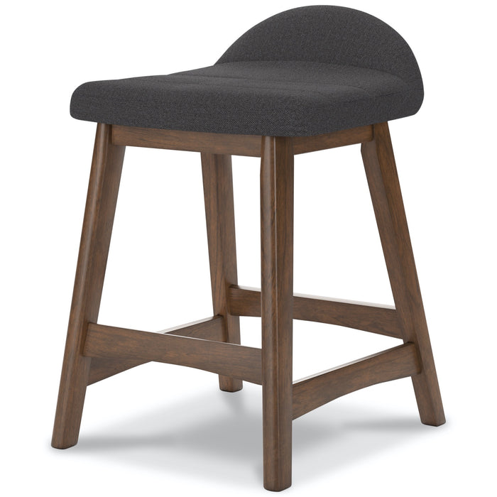 Lyncott Charcoal Counter Height Bar Stool (Set of 2) - Adams Furniture