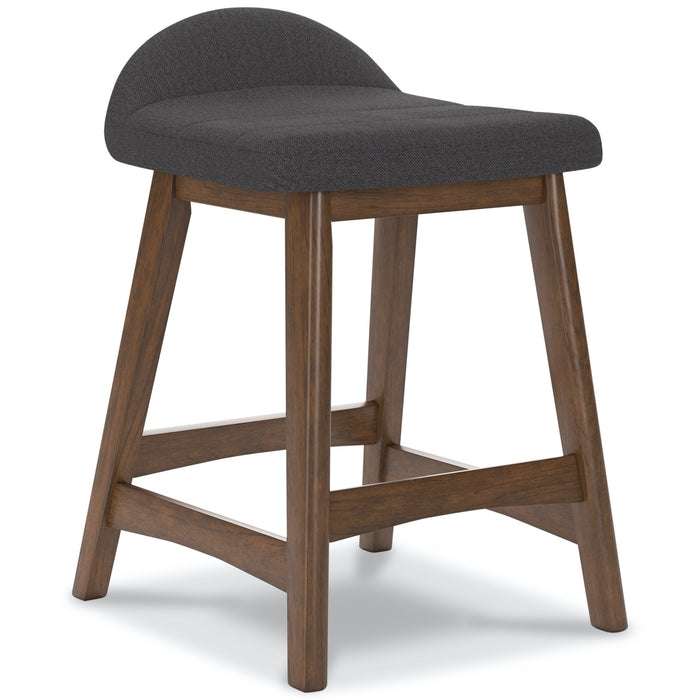 Lyncott Charcoal Counter Height Bar Stool (Set of 2) - Adams Furniture