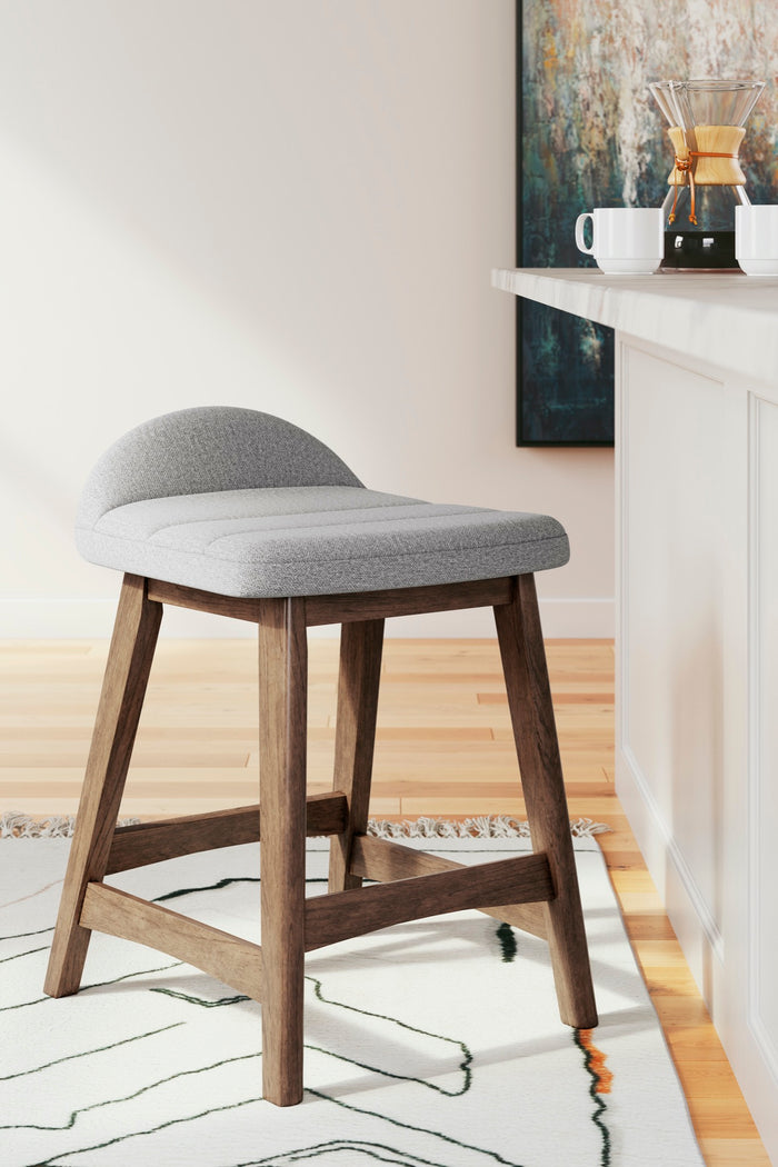 Lyncott Grey Counter Height Bar Stool (Set of 2) - Adams Furniture