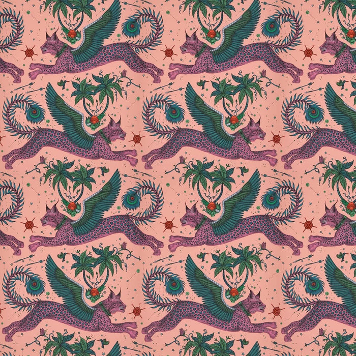 Lynx by Emma Shipley Wallpaper - Coral