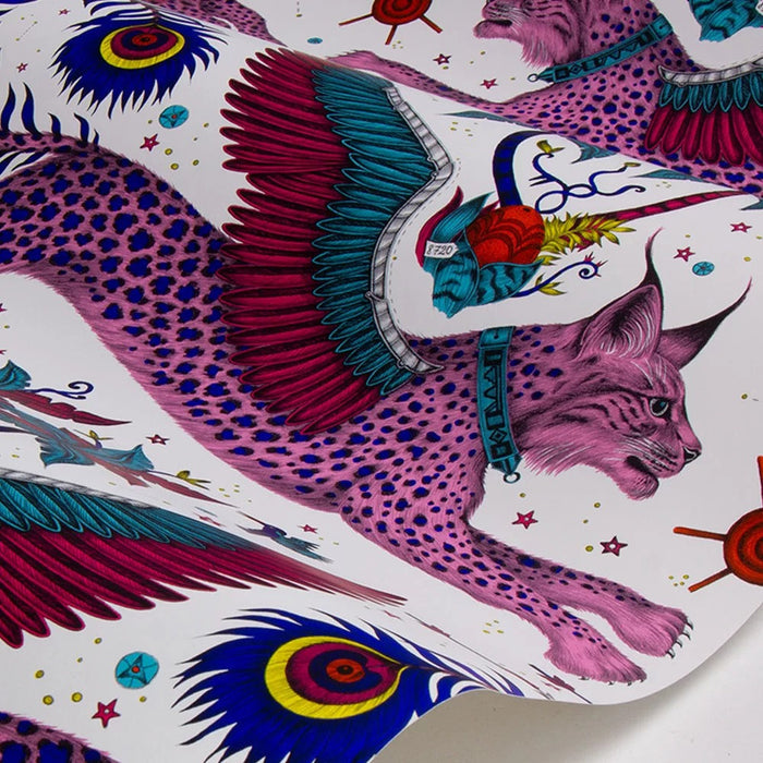Lynx by Emma Shipley Wallpaper - Magenta