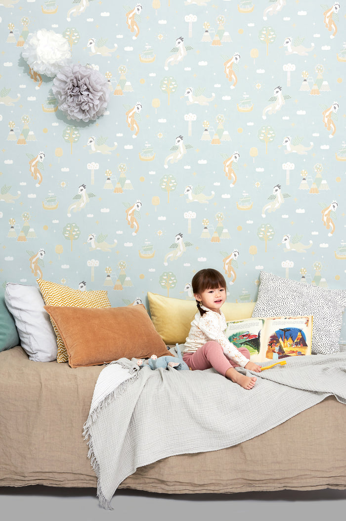 Magical Adventure Wallpaper - Dusty Blue