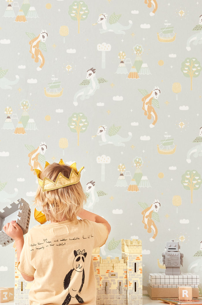 Magical Adventure Wallpaper - Soft Grey